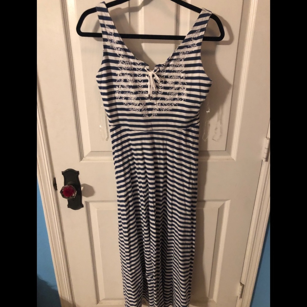 Chaps Striped Midi dress medium